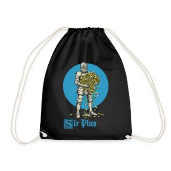 Sir Plus Knight Funny Renaissance Faire Men LARP - Turnbeutel - Schwarz - Vorne