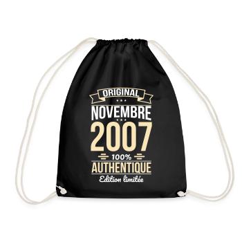 18th Birthday - Original - November 2007 - Drawstring Bag - black - Front