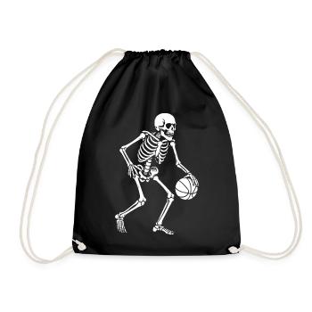 Skeleton Dribbler Basketball - Drawstring Bag - black - Front