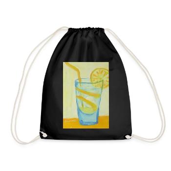 Cocktail au verre de citron - Sac de sport léger - noir - Devant