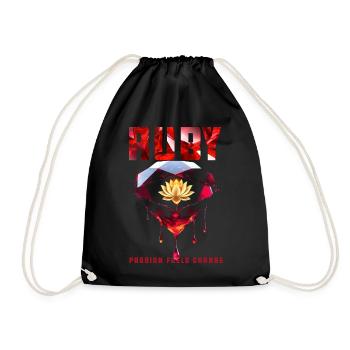 Birthstone July Ruby - Drawstring Bag - black - Front