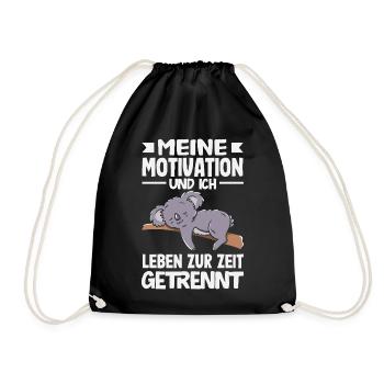 Meine Motivation und Ich - zur zeit getrennt - Turnbeutel - Schwarz - Vorne