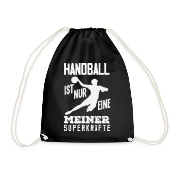 Handballspieler Handball Handballer Geschenke - Turnbeutel - Schwarz - Vorne