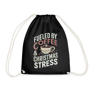 Weihnachten Kaffee Humor - Turnbeutel - Schwarz - Vorne