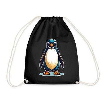 Cooler Pinguin – Süß, frech und sympathisch - Turnbeutel - Schwarz - Vorne