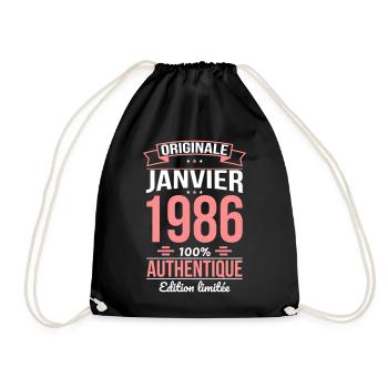 40-jähriges Jubiläum – Original – Januar 1986 - Turnbeutel - Schwarz - Vorne