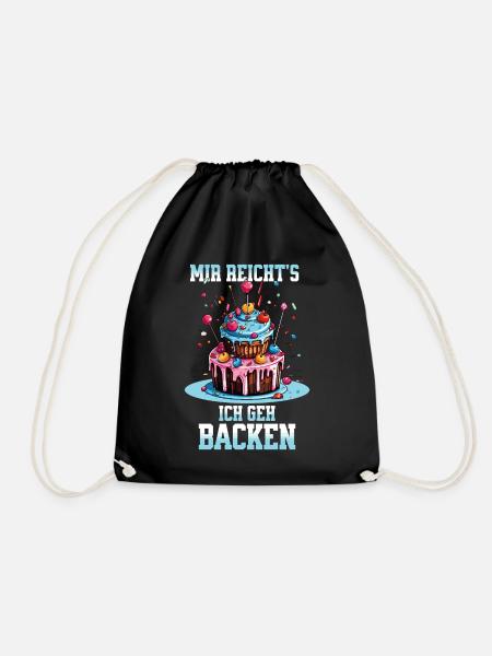 Backen Bäckerin Backkönigin Backfee Torte Kuchen - Turnbeutel - Schwarz