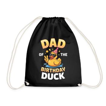 Geburtstags-Enten-Papa-Tee - Turnbeutel - Schwarz - Vorne