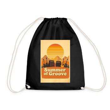Groovy Seventies Sunset with Festival Energy - Drawstring Bag - black - Front