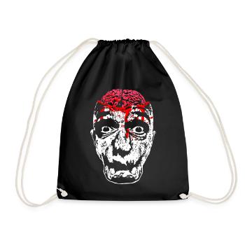 Blutiges Zombie-Gesicht - Turnbeutel - Schwarz - Vorne