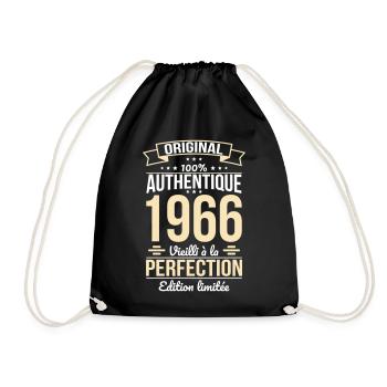1966 – Aged to Perfection – Limited Edition - Drawstring Bag - black - Front
