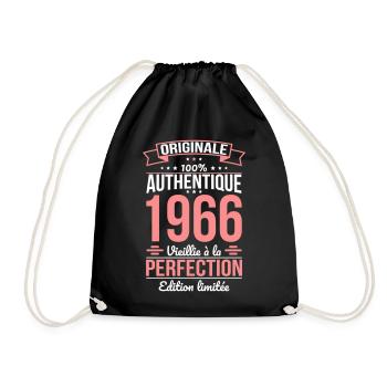 1966 – Aged to perfection – Limited edition - Drawstring Bag - black - Front