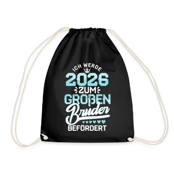 Großer Bruder 2026 Schwangerschaft Baby - Turnbeutel - Schwarz - Vorne