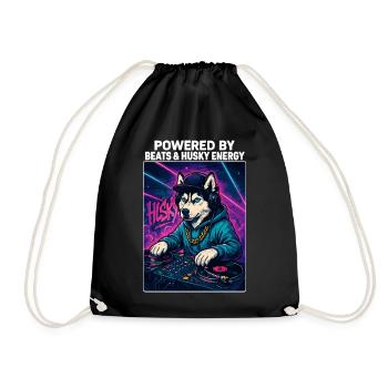 Husky DJ – Streetwear urbain avec Beats Energy - Sac de sport léger - noir - Devant