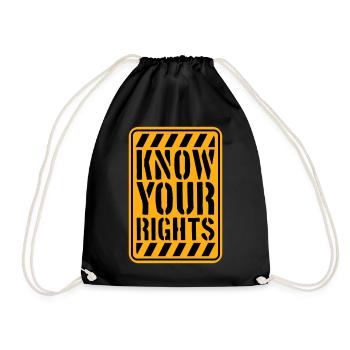 Know Your Rights Aktivismus Gerechtigkeit Freiheit - Turnbeutel - Schwarz - Vorne