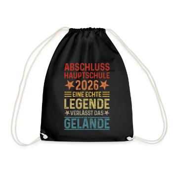 Abschluss 2026 Hauptschule Hauptschulabschluss - Turnbeutel - Schwarz - Vorne