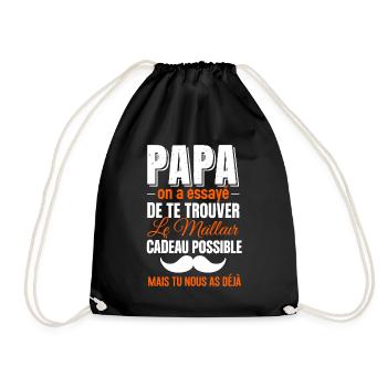Dad looking for the perfect gift - Drawstring Bag - black - Front