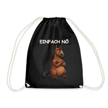 Horse Funny Saying - Drawstring Bag - black - Front