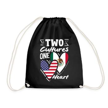 Mexico Pride & Home Mexican Mexico Flag - Drawstring Bag - black - Front
