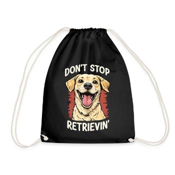 Funny Vintage Retriever Dog Gift - Drawstring Bag - black - Front
