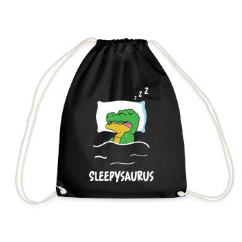 Sleepysaurus Dino endormi Drôle de crèche Dinosaure - Sac de sport léger - noir - Devant