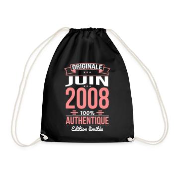 Anniversaire 18 ans - Originale - Juin 2008 - Sac de sport léger - noir - Devant