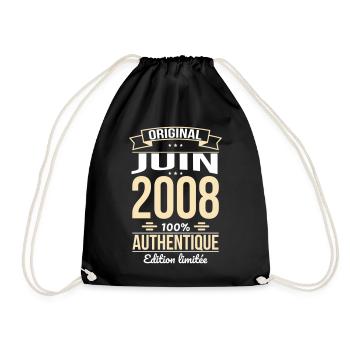 Anniversaire 18 ans - Original - Juin 2008 - Sac de sport léger - noir - Devant