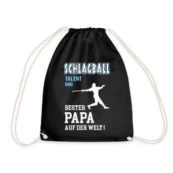 Schlagball Bester Papa Vater Vatertag Geburtstag - Turnbeutel - Schwarz - Vorne