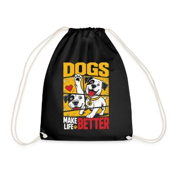 Les chiens rendent la vie meilleure dans le design de bandes dessinées - Sac de sport léger - noir - Devant