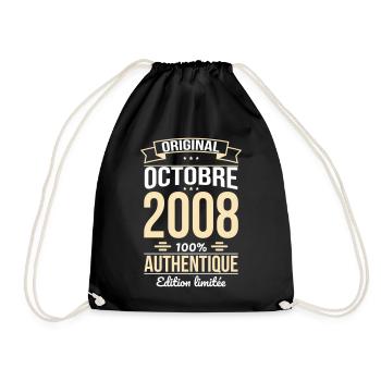 Anniversaire 18 ans - Original - Octobre 2008 - Sac de sport léger - noir - Devant