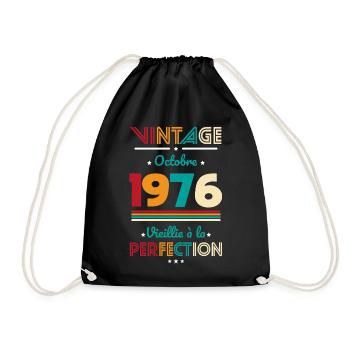 Anniversaire 50 ans - Vintage - Octobre 1976 - Sac de sport léger - noir - Devant