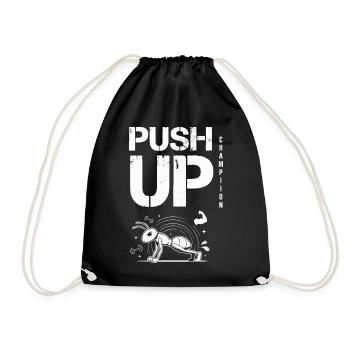 Motif drôle de fitness de champion de pompes - Sac de sport léger - noir - Devant