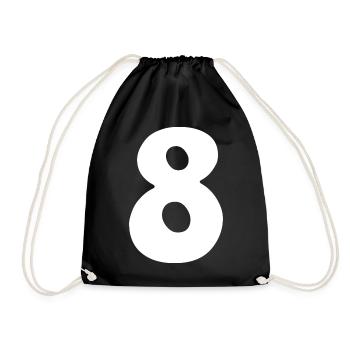 Eight: Minimalist Numeral 8 | Eighth - Drawstring Bag - black - Front
