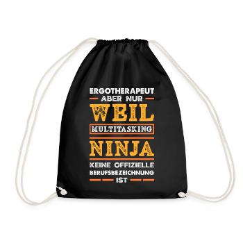 Ergotherapeut Multitasking Ninja - Turnbeutel - Schwarz - Vorne