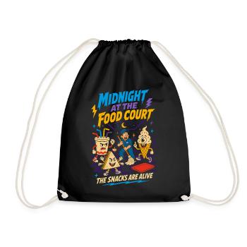 Midnight Food Court Vibrant Snacks - Drawstring Bag - black - Front