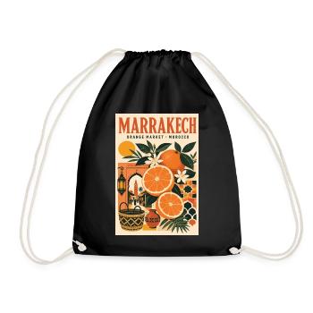 Entdecken Sie Marrakesch in Marokko - Turnbeutel - Schwarz - Vorne