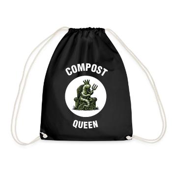 Compost Queen Regenwurm-Garten - Turnbeutel - Schwarz - Vorne