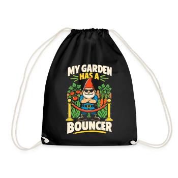 Gartenzwerg – My Garden Has a Bouncer - Turnbeutel - Schwarz - Vorne