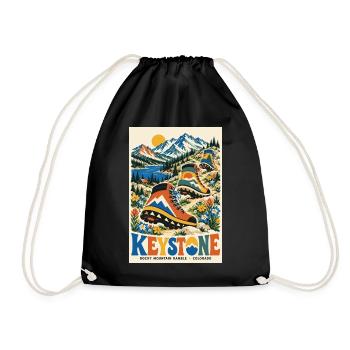 Erleben Sie Keystone Colorado Retro Mountain Escape - Turnbeutel - Schwarz - Vorne