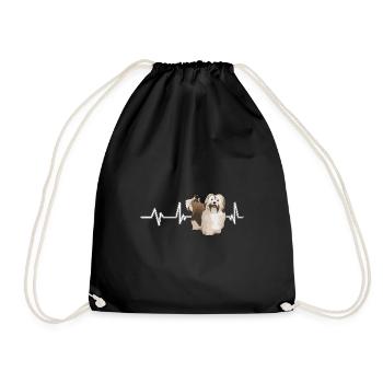 Havaneser Havanese Heartbeat - Drawstring Bag - black - Front