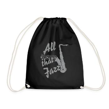 All That Jazz - Saxofon distressed - Turnbeutel - Schwarz - Vorne