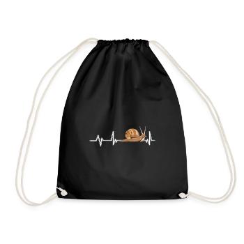 Schnecken Snail Heartbeat - Turnbeutel - Schwarz - Vorne