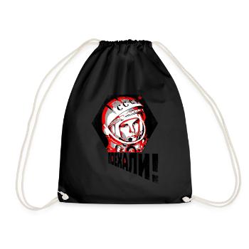 Gagarin - LET'S GO! - Drawstring Bag - black - Front