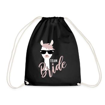 Bride Lama JGA Hochzeit Team Gruppenshirt 2 - Turnbeutel - Schwarz - Vorne