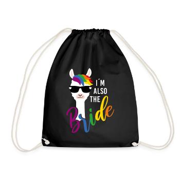 LGBTQ Lama also Bride Bachelorette Party Bachelorette Party - Drawstring Bag - black - Front