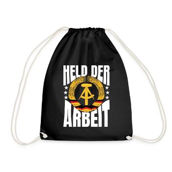 Held der Arbeit Geschenk - Turnbeutel - Schwarz - Vorne
