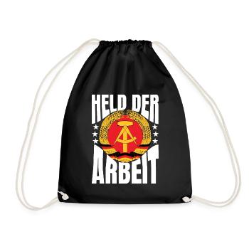 Held der Arbeit DDR Geschenk - Turnbeutel - Schwarz - Vorne