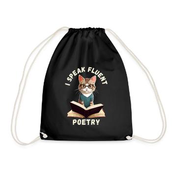 I speak fluent poetry - Drawstring Bag - black - Front