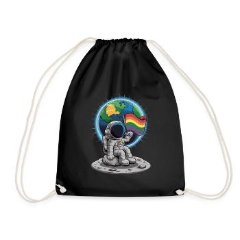 Wir sind alle Menschen, LGBTQIA+ Pride Astronaut - Turnbeutel - Schwarz - Vorne