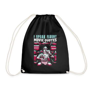 I speak fluent movie quotes - Drawstring Bag - black - Front